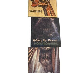 Generic Funny Cat Refrigerator Magnets Set, 3x3 Inches, 3 Pack